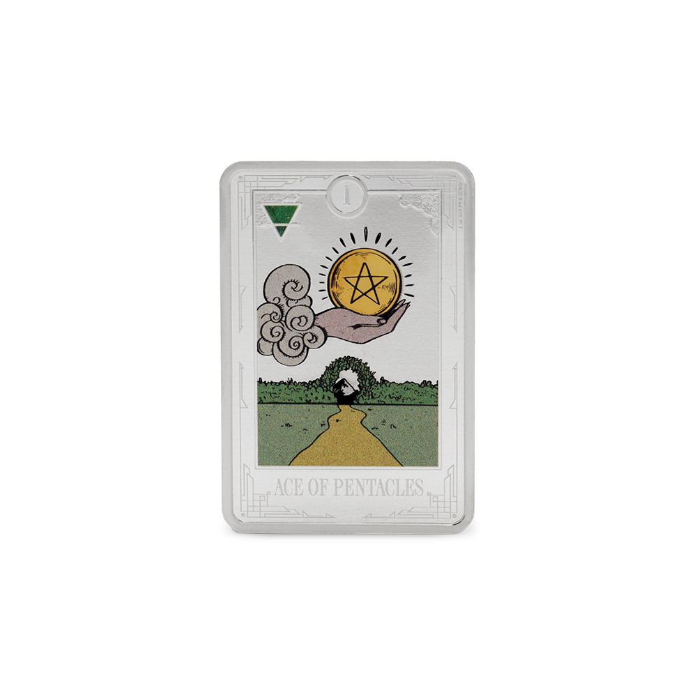 Tarot Cards Ace of Pentacles 1 Oz Silver Coin AGORO