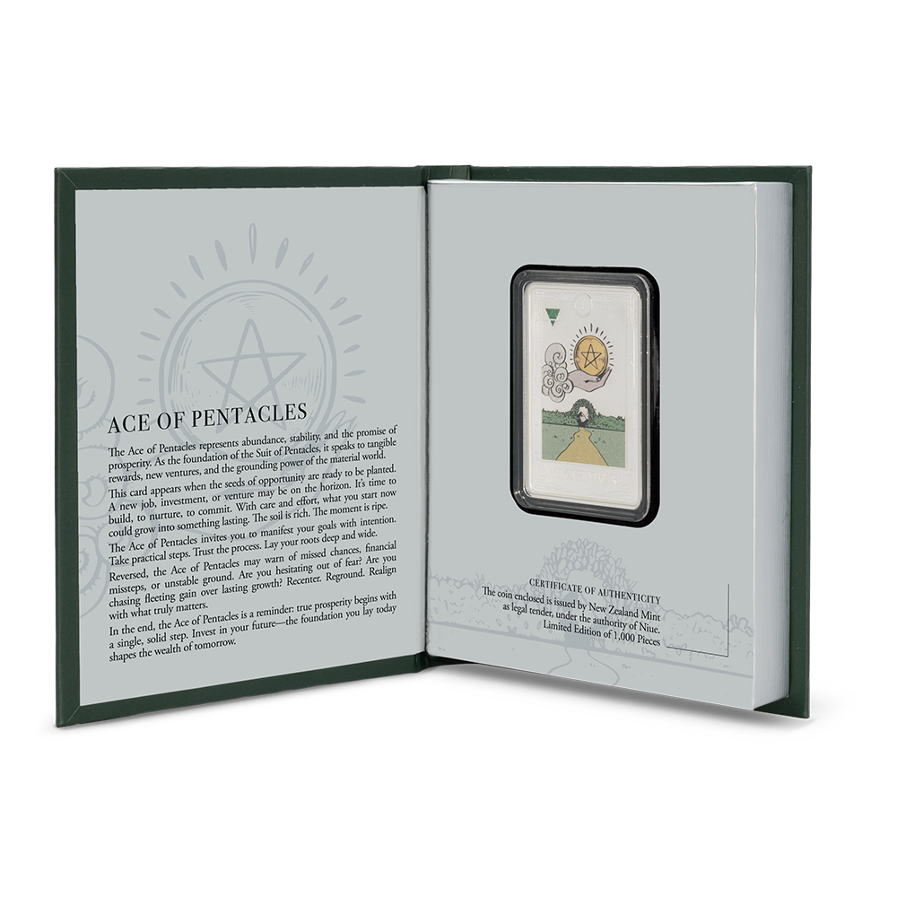Tarot Cards Ace of Pentacles 1 Oz Silver Coin AGORO