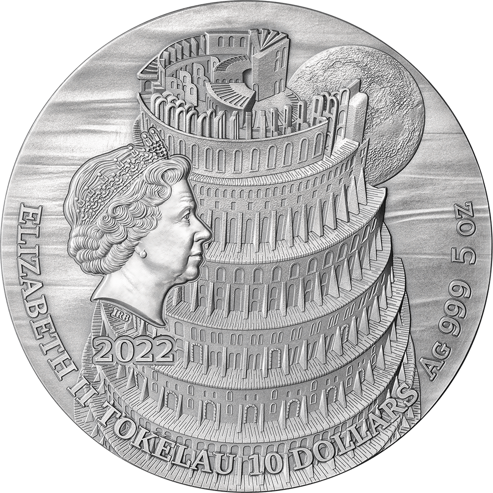 TOWER OF BABEL Fundamental Stories of the Bible 5 Oz Silver Coin $10 Tokelau 2022