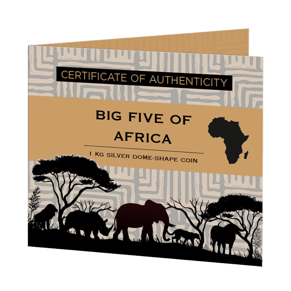 The Big Five of Africa 1 kg Silver Coin 2025 - Certificate Parthava Coin