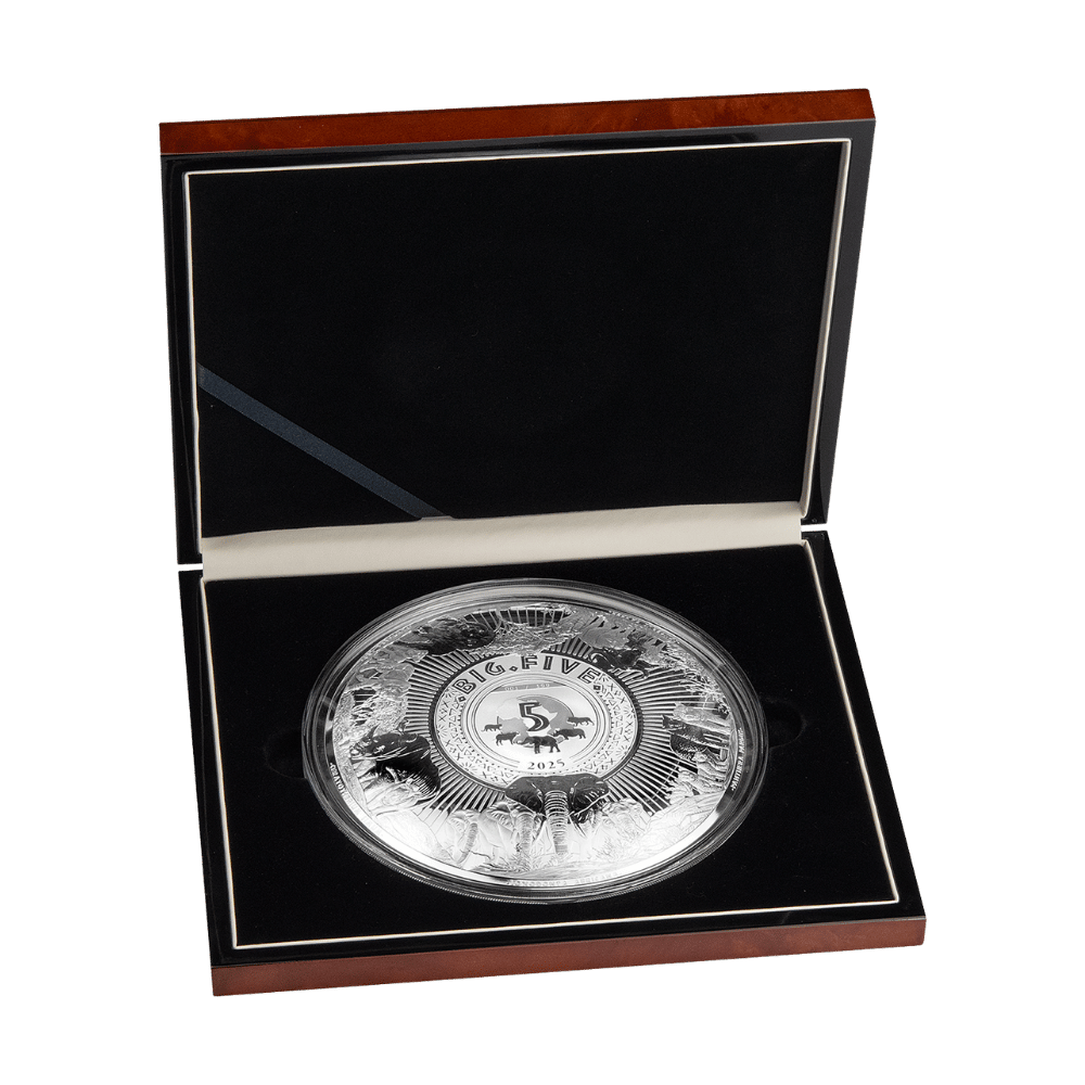 The Big Five of Africa 1 kg Silver Coin 2025 - Packaging Parthava Coin