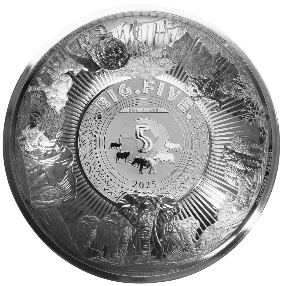 The Big Five of Africa 1 kg Silver Coin 2025 - Reverse Parthava Coin