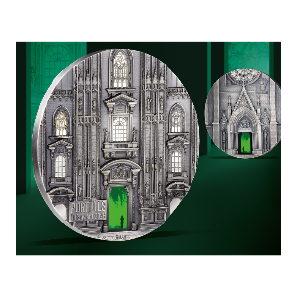 Tiffany Art Portals Milan & Prague 1 kg Silver Coin 2026