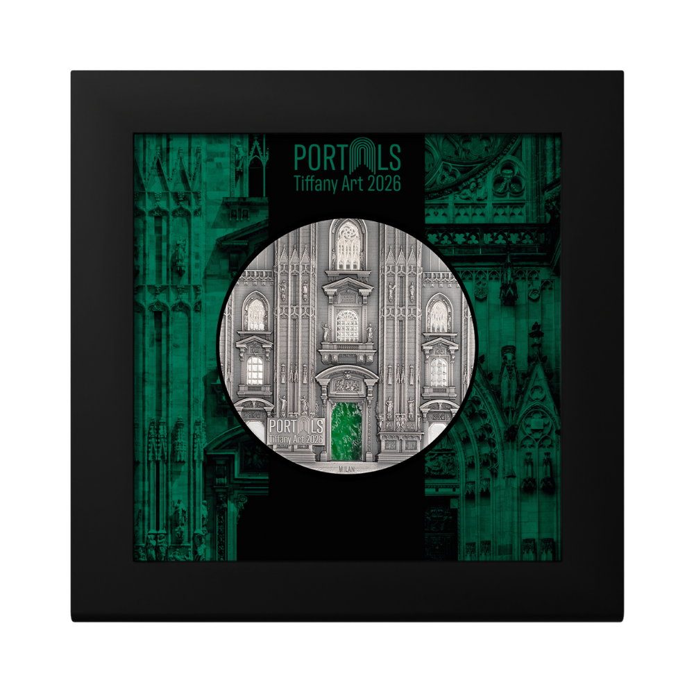 Tiffany Art Portals Milan & Prague 3 oz Silver Coin 2026