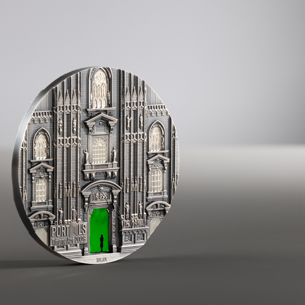 Tiffany Art Portals Milan & Prague 3 oz Silver Coin 2026
