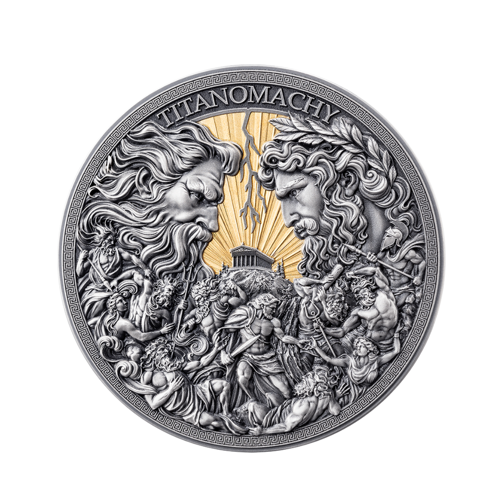Titanomachy The Great Greek Mythology 500g Silver Coin Reverse