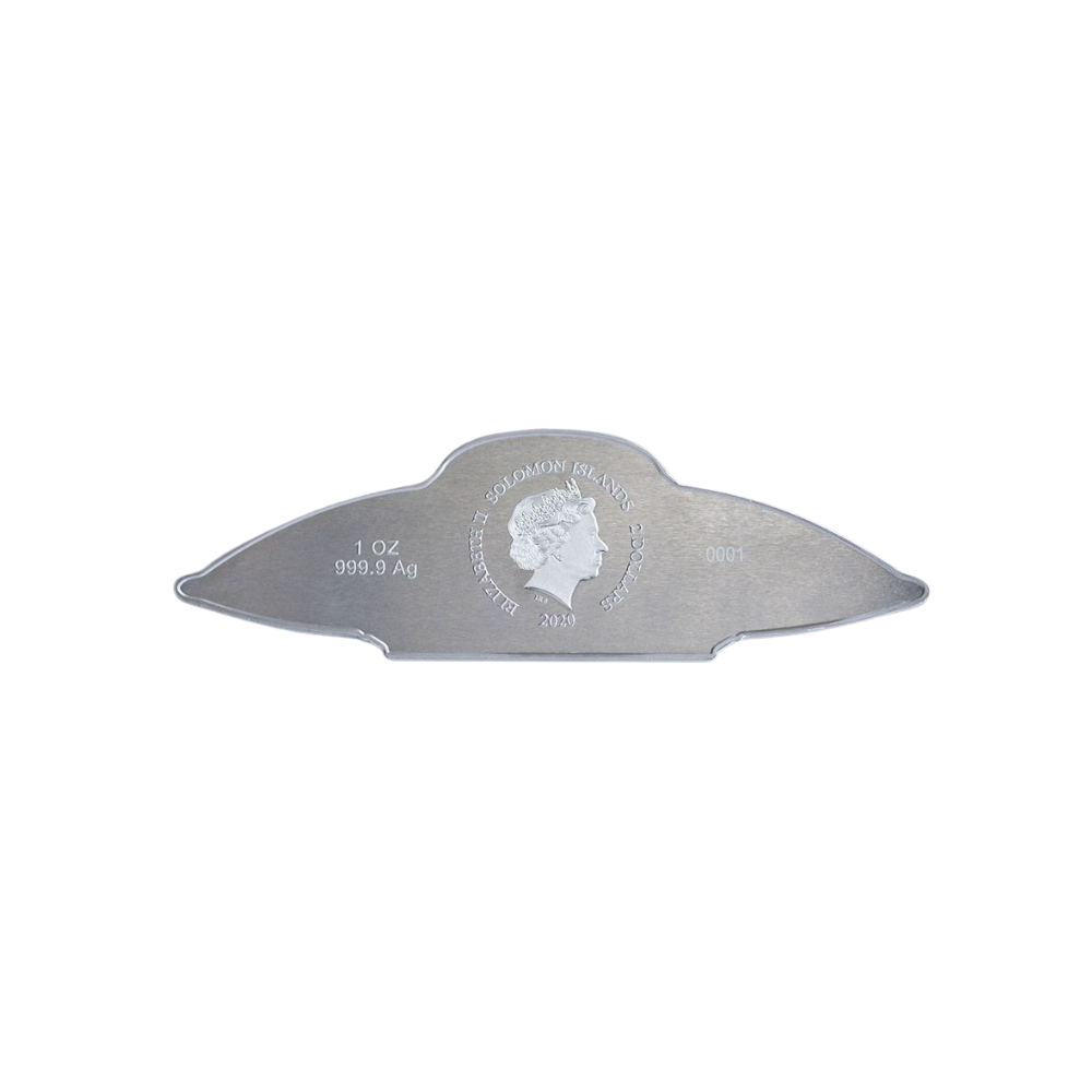 UFO Alien Hologram 1 Oz Silver Coin $2 Solomon Islands 2020