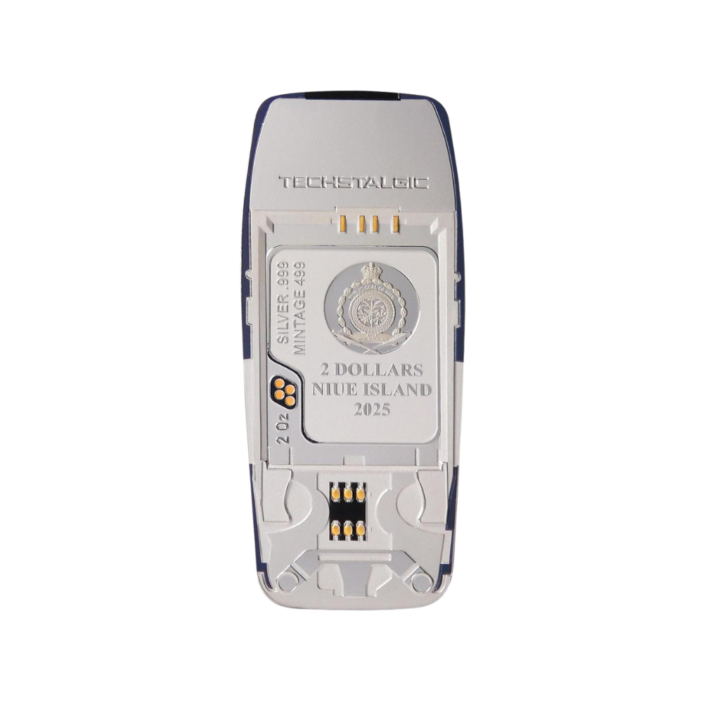 UNBREAKABLE PHONE Colored Gilded TechStalgic 2 Oz Silver Coin $2 Niue 2025