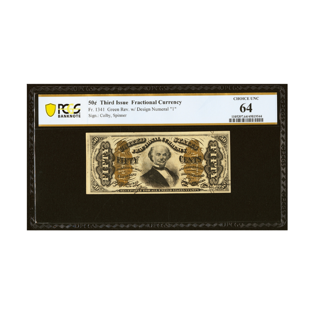 US 50 Cent Fr#1341 Third Issue Fractional Currency PCGS 64 Choice Uncirculated