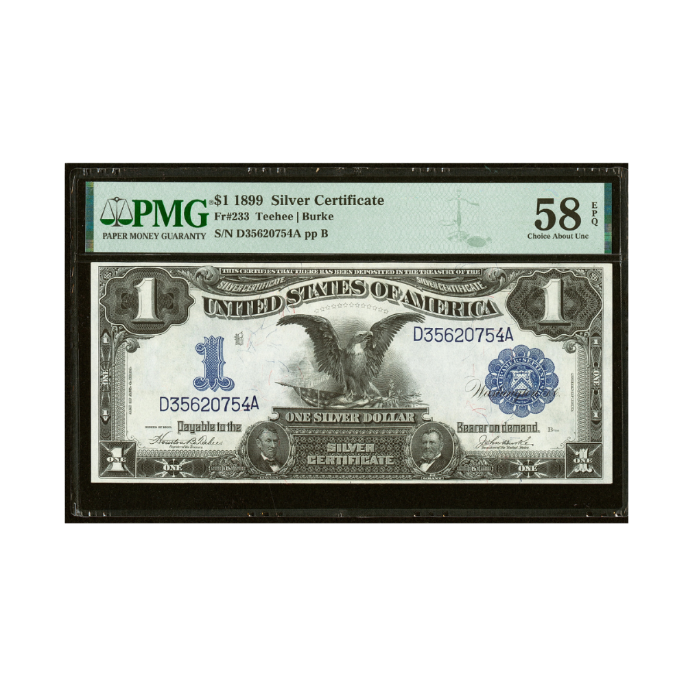 US $1 1899 Fr#233 Silver Certificate PMG 58 Choice About UNC EPQ