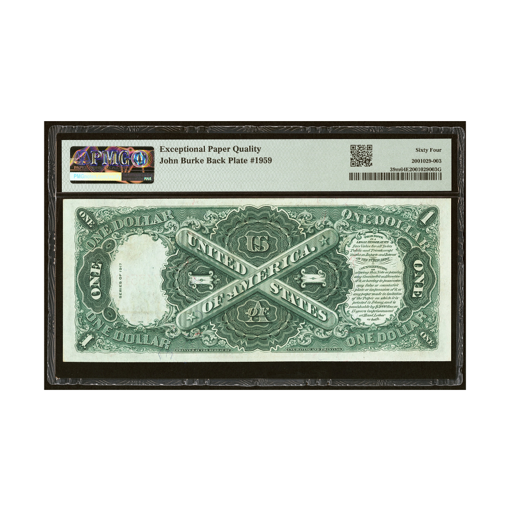 US $1 1917 Fr#39m Mule Legal Tender Note PMG 64 Choice Uncirculated EPQ