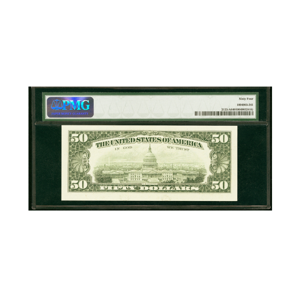 US $50 1988 Federal Reserve Note Boston PMG Choice UNC 64