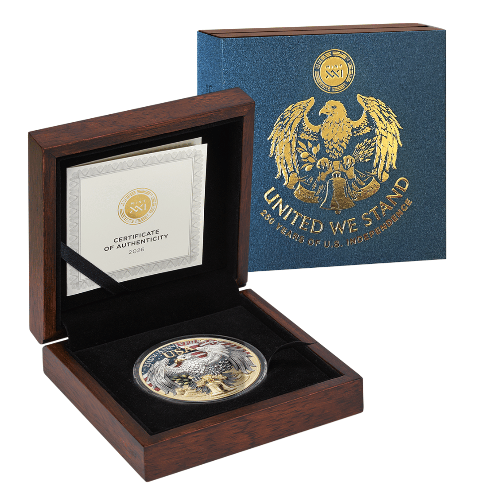 United We Stand: 250 Years of U.S. Independence 2 Oz Silver Coin 2025