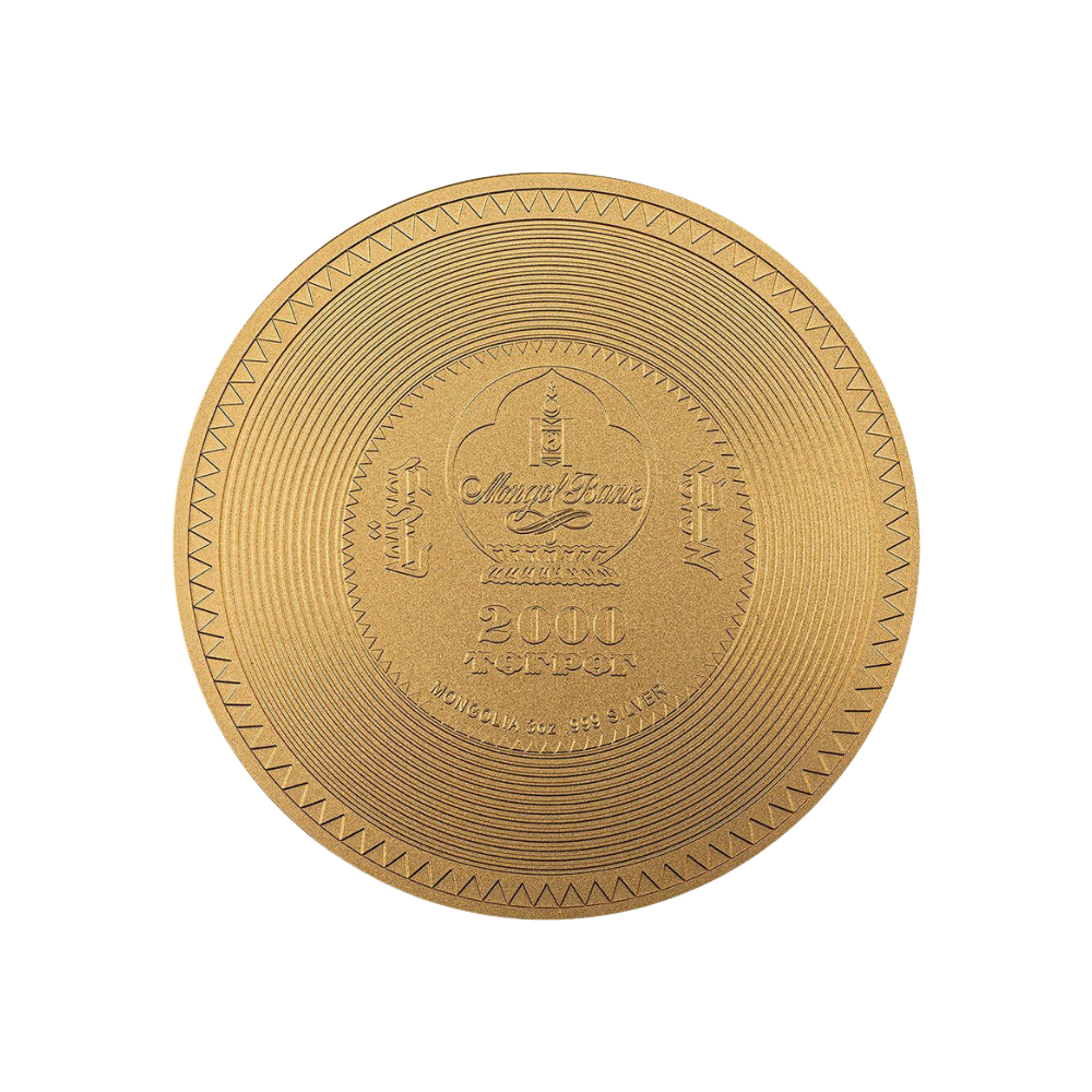 VAIROCHANA BUDDHA MANDALA Archeology Symbolism Gilded 3 Oz Silver Coin 2000 Togrog Mongolia 2022