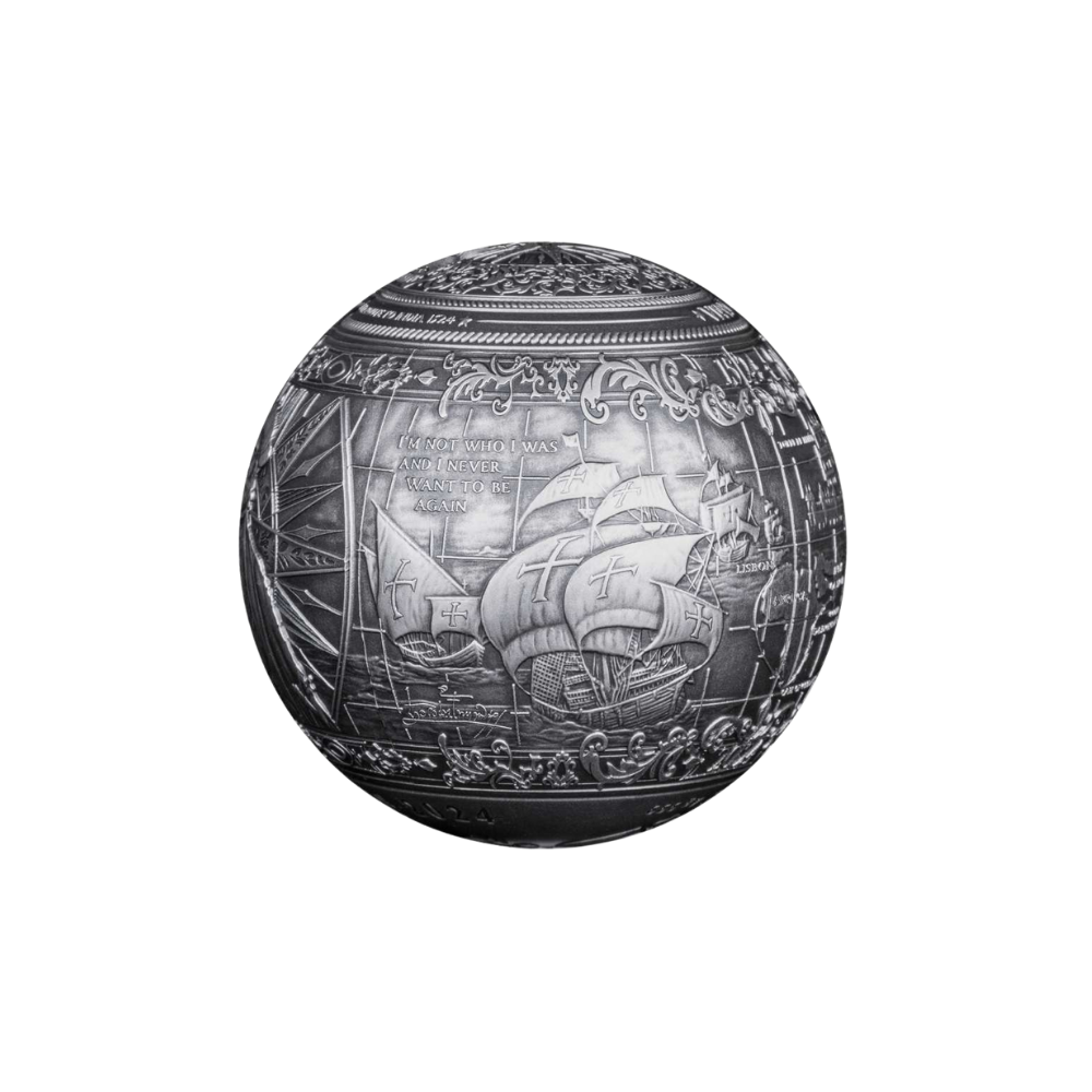 VASCO DA GAMA 1 Kilo Spherical Silver Coin $25 Barbados 2025