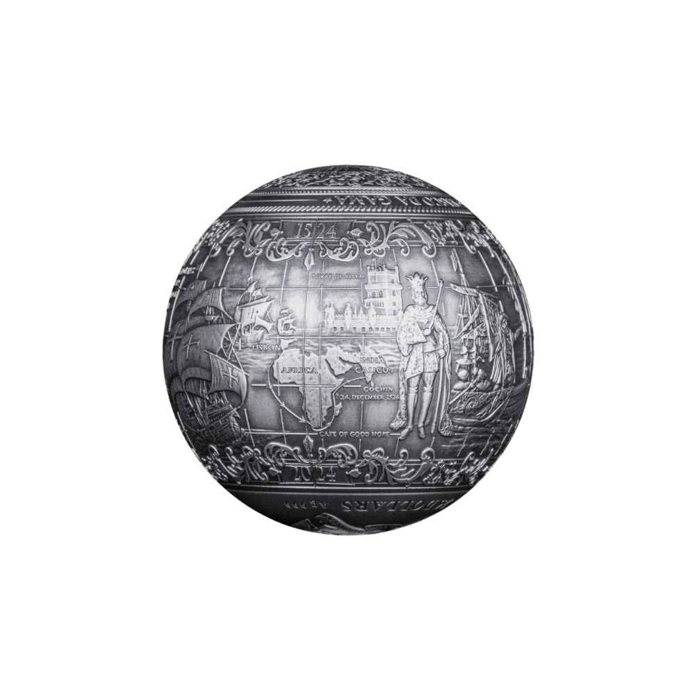 VASCO DA GAMA 1 Kilo Spherical Silver Coin $25 Barbados 2025