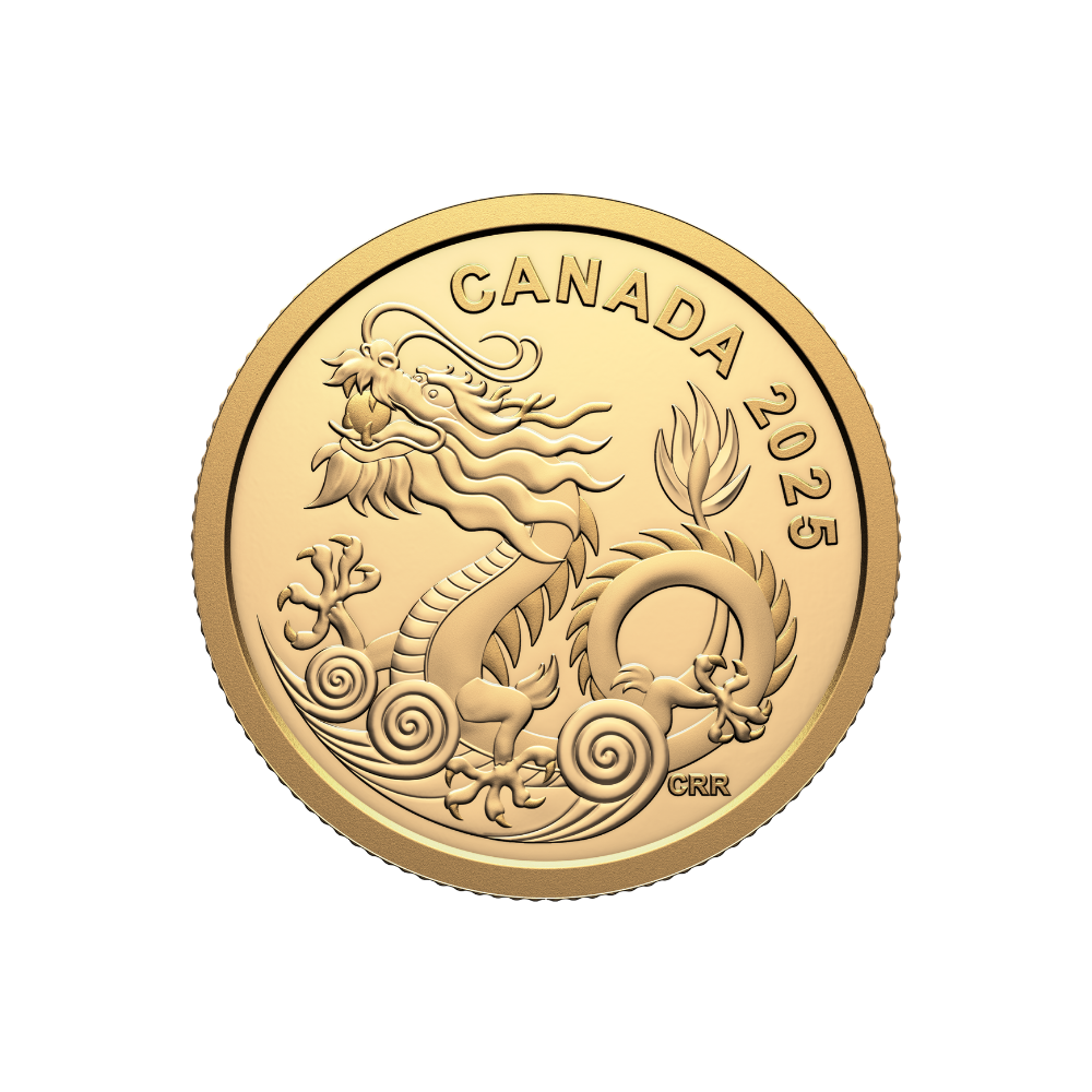 WATER DRAGON 1/20 Oz Gold Coin $8 Canada 2025