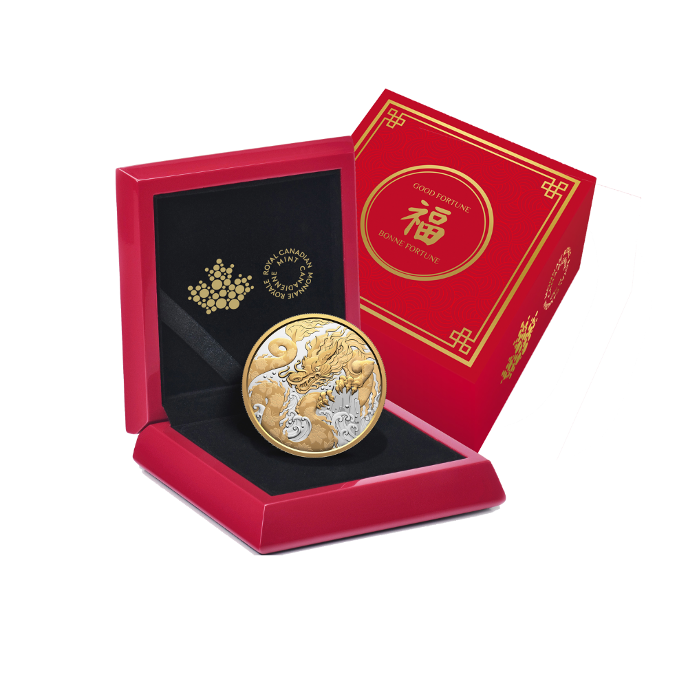WATER DRAGON 5 Oz Silver Coin $50 Canada 2025