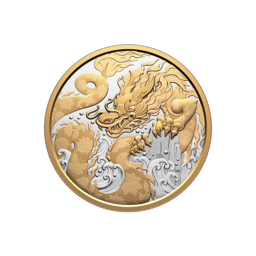 WATER DRAGON 5 Oz Silver Coin $50 Canada 2025