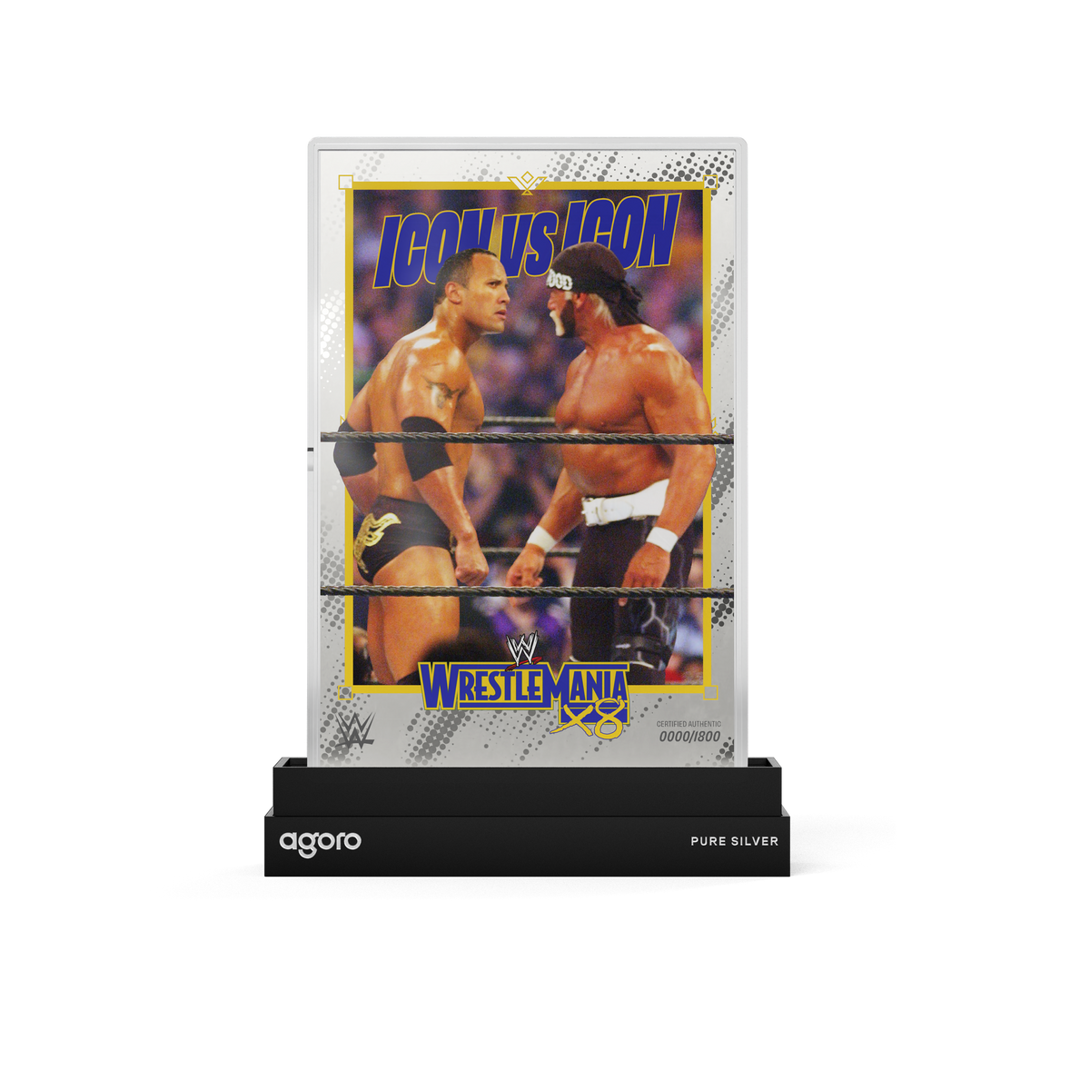 The Stare Down The Rock vs Hulk Hogan Silver Collectible Foil Agoro