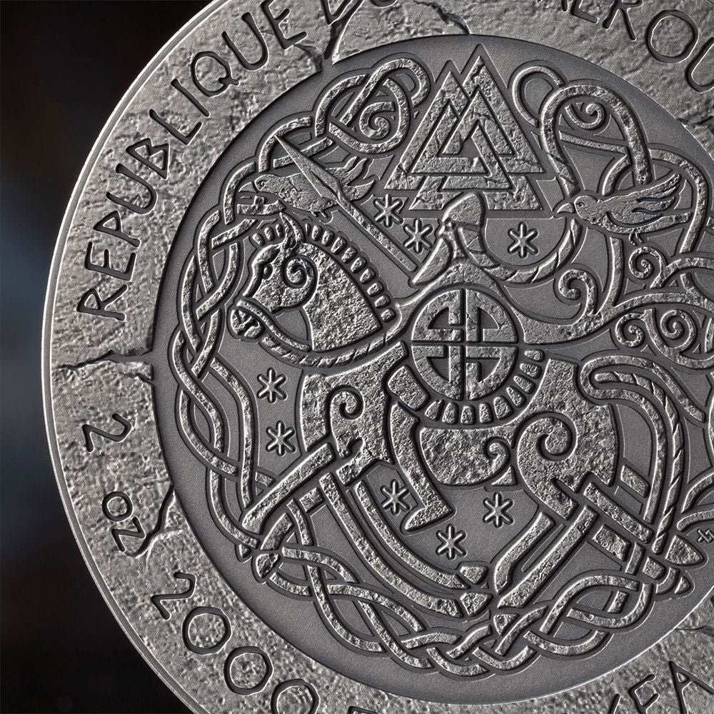 Björn Ironside Way to Valhalla 2 Oz Silver Coin 2025 closeup obverse Mint XXI Parthava Coin