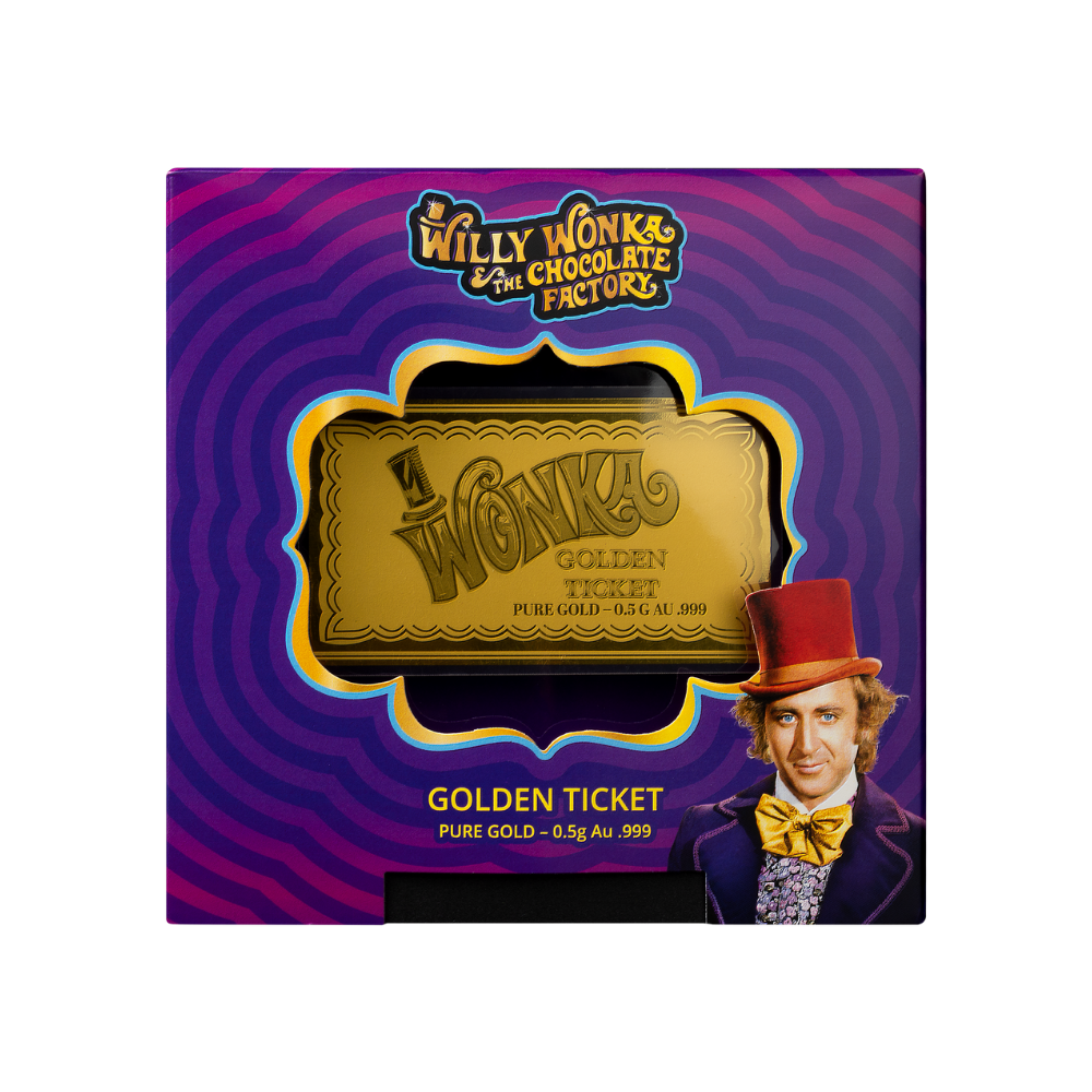 Willy Wonka Golden Ticket Gold Coin 2027 MDM