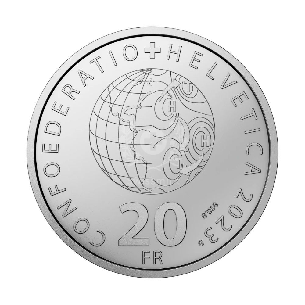Wind Energy power of nature pulse of progress silver coin Swissmint 2023 obverse