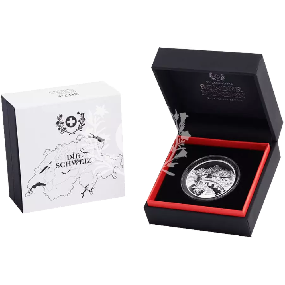 Wind Energy power of nature pulse of progress silver coin Swissmint 2023 packaging