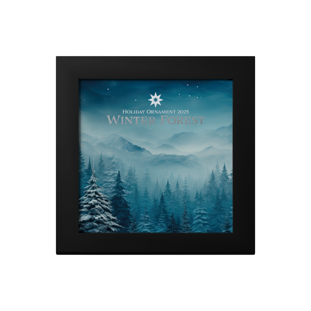 Winter Forest Holiday Ornament 1 Oz Silver Coin $5 Cook Islands 2025