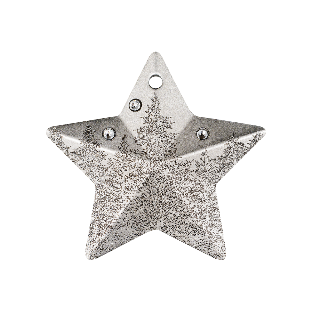 Winter Forest Holiday Ornament 1 Oz Silver Coin $5 Cook Islands