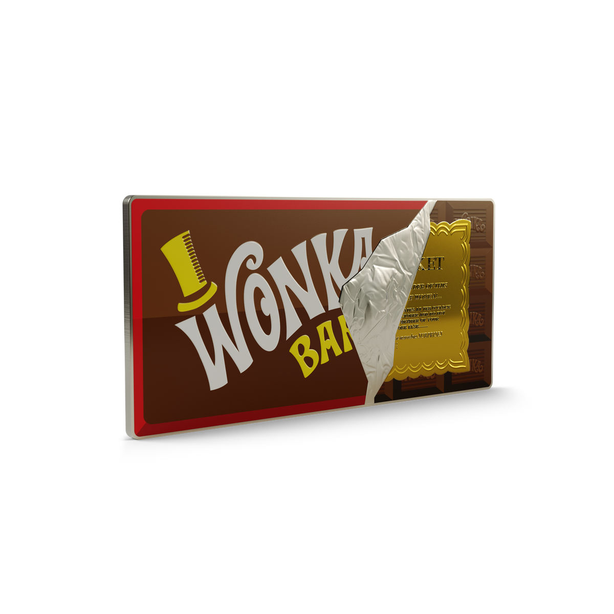 Willy Wonka & The Chocolate Factory Wonka Bar 20 Oz Silver Collectible agoro