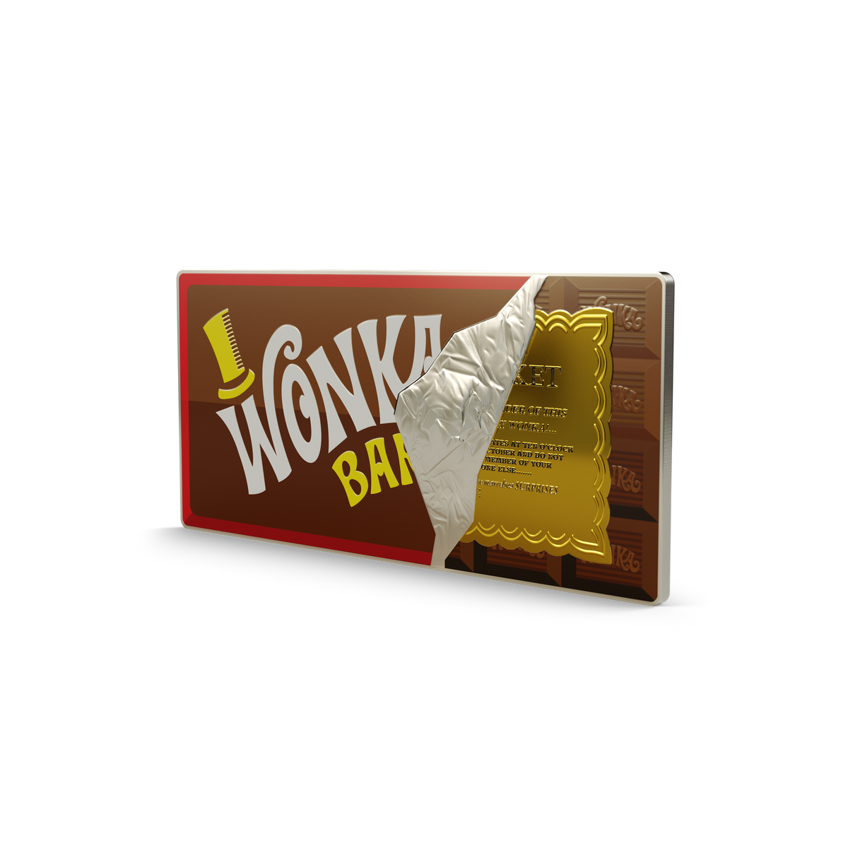 Willy Wonka & The Chocolate Factory Wonka Bar 20 Oz Silver Collectible agoro