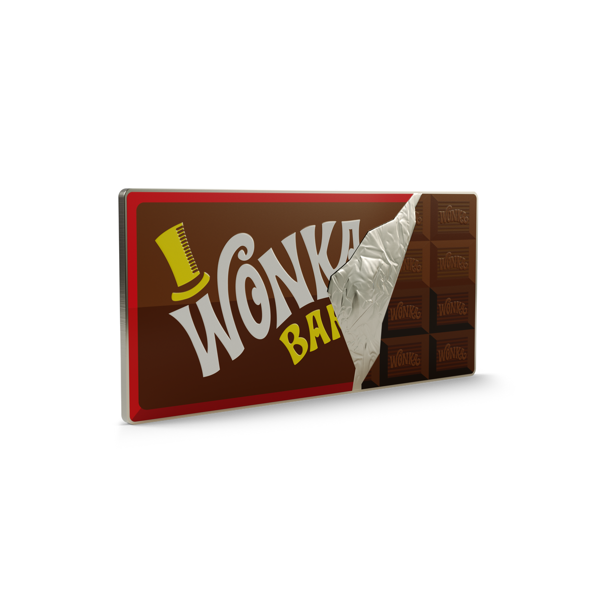 Willy Wonka & The Chocolate Factory Wonka Bar 20 Oz Silver Collectible agoro
