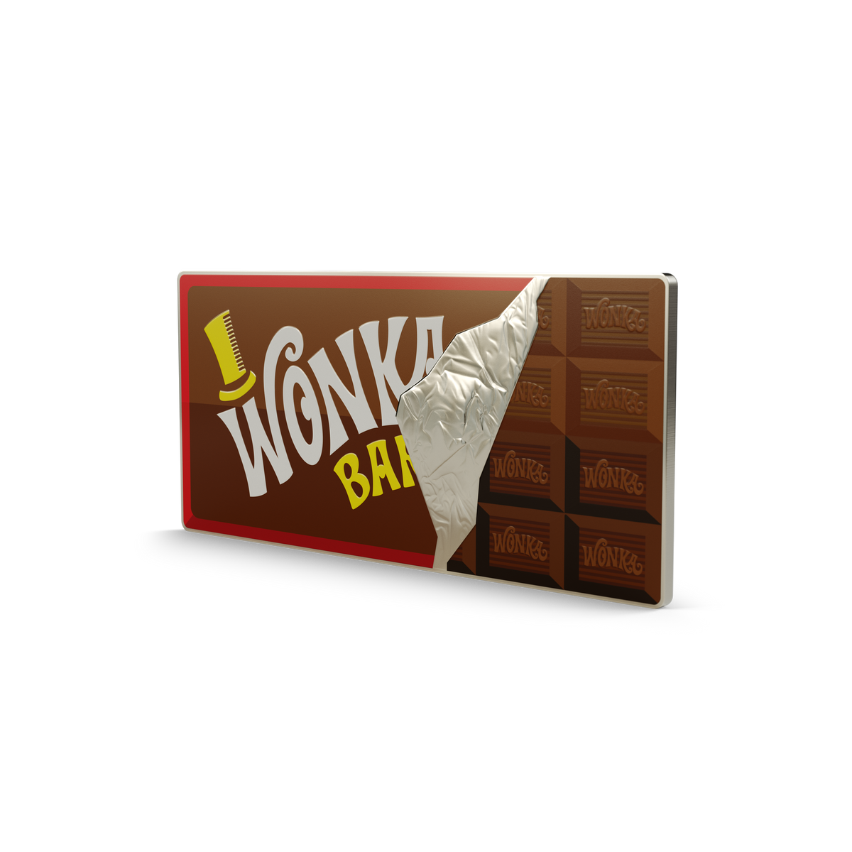 Willy Wonka & The Chocolate Factory Wonka Bar 20 Oz Silver Collectible agoro