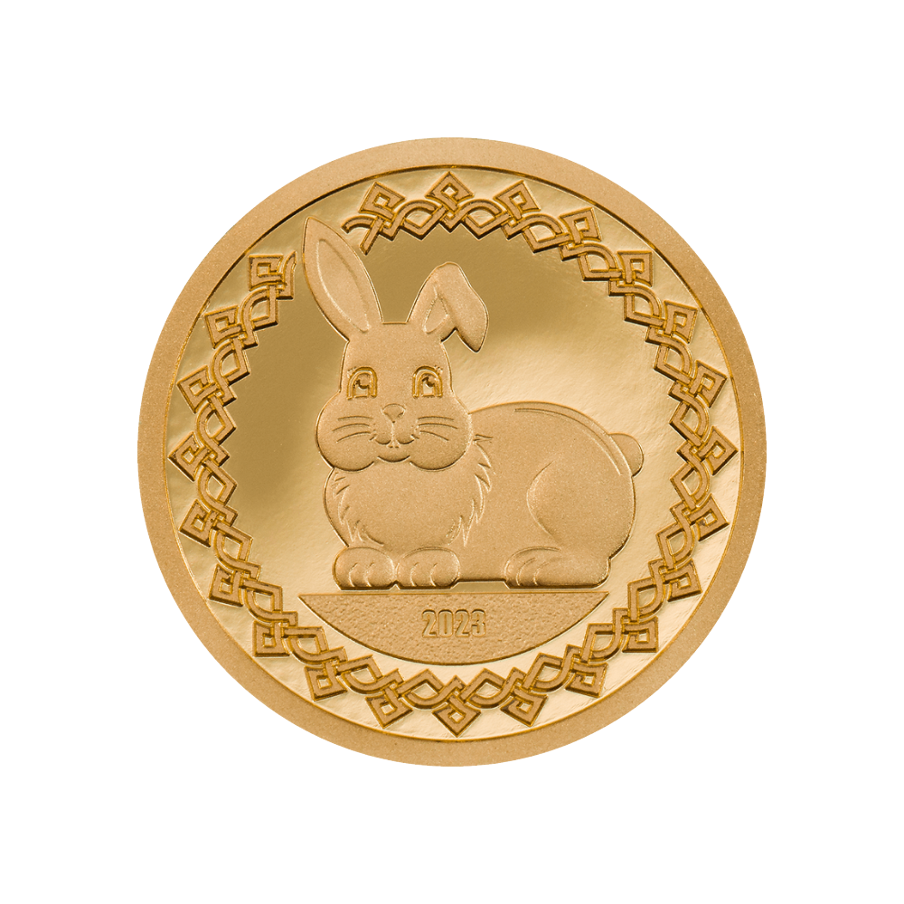 YEAR OF THE RABBIT Lunar Collection Gold Coin 1000 Togrog Mongolia 2023