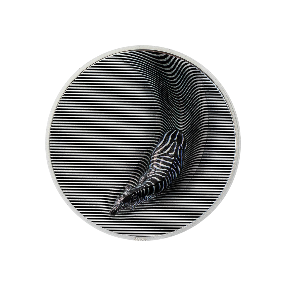 ZEBRA Camouflage of Nature 3 Oz Silver Coin $20 Palau 2023