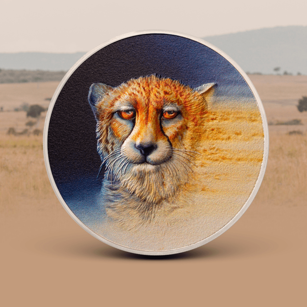 ASIATIC CHEETAH Endangered Animals 3 Oz Silver Coin $20 Palau 2023 - PARTHAVA COIN