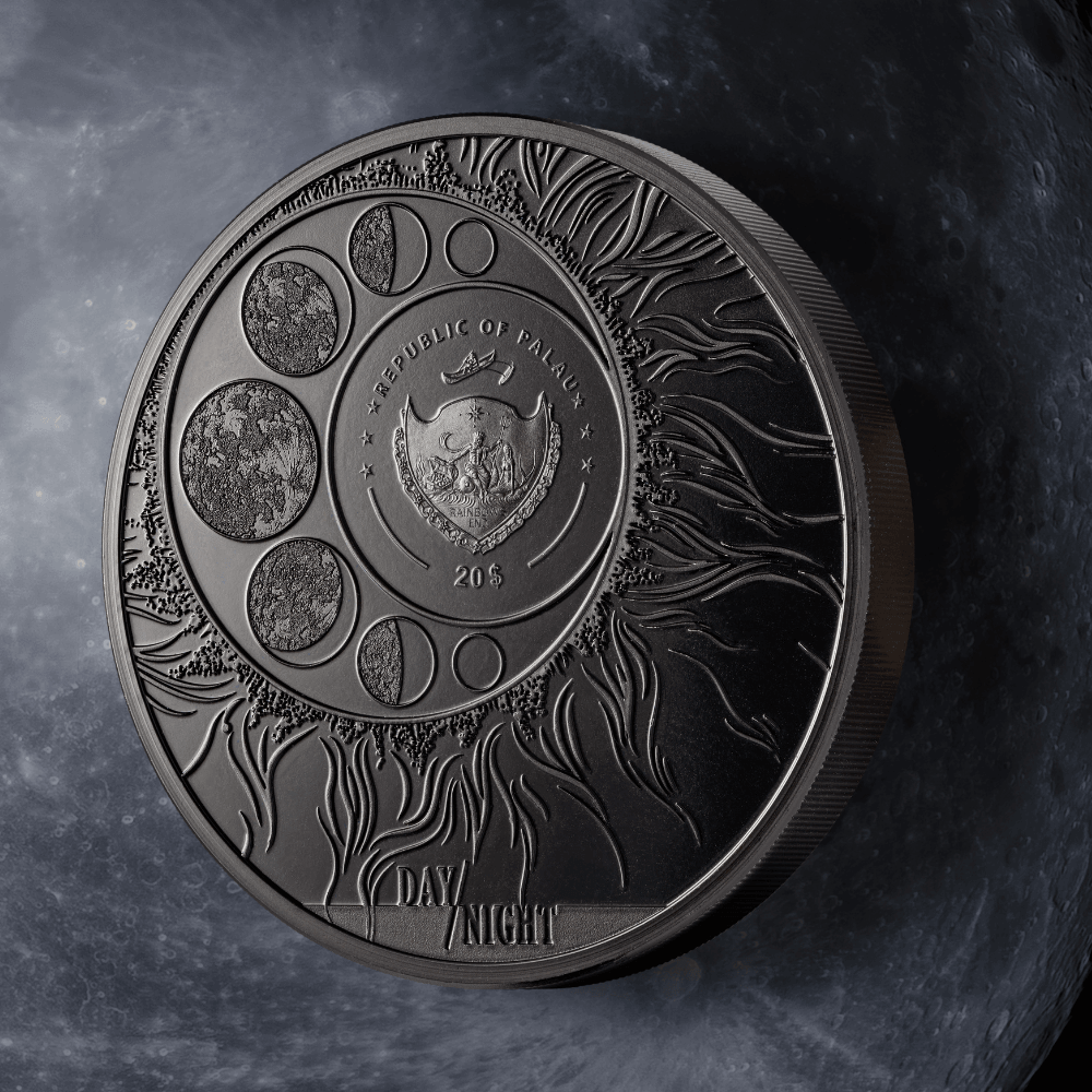 BALD EAGLE Day and Night 3 Oz Silver Coin $20 Palau 2024 - PARTHAVA COIN