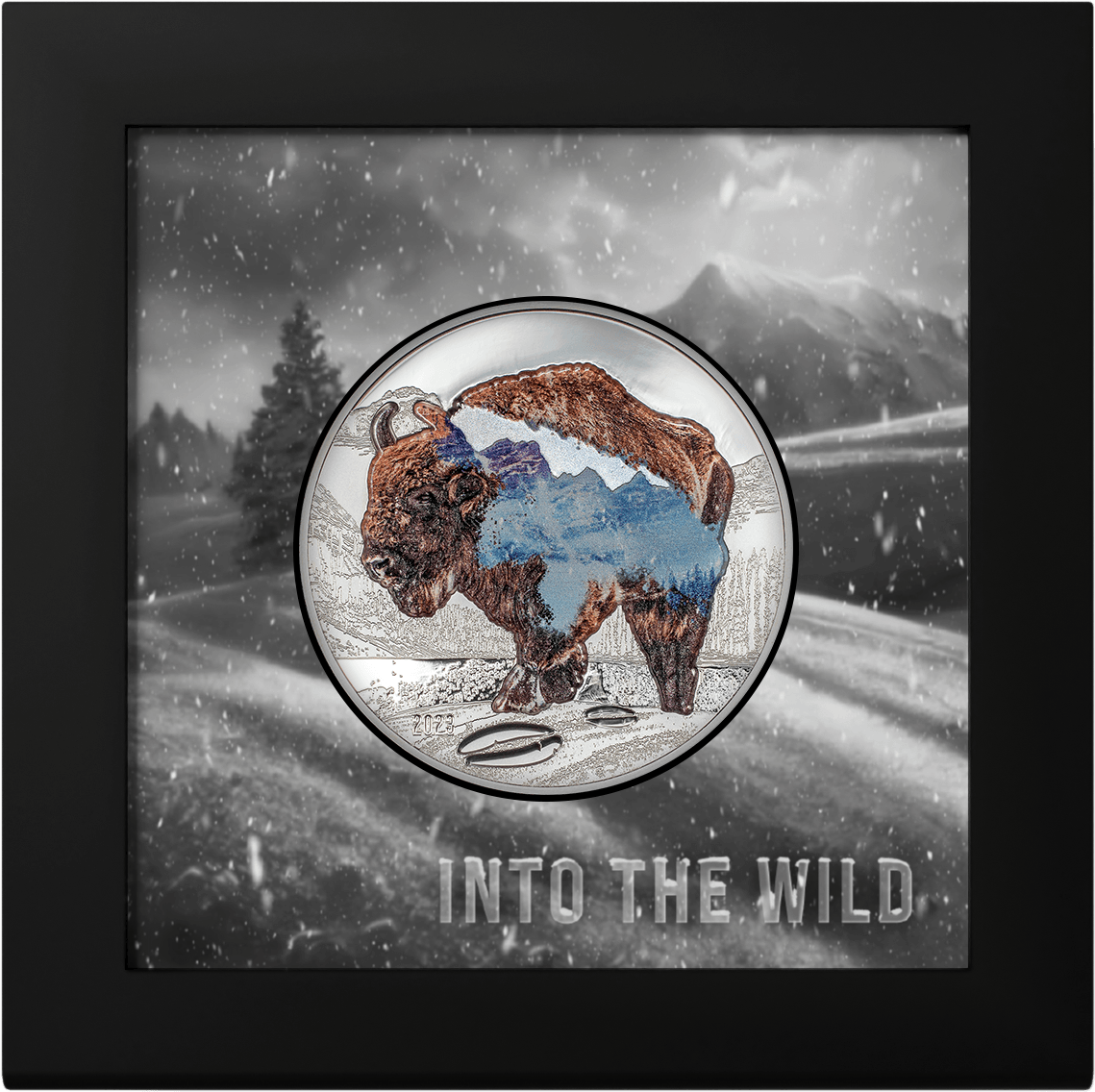 BISON Into The Wild 2 Oz Silver Coin 1000 Togrog Mongolia 2023 - PARTHAVA COIN