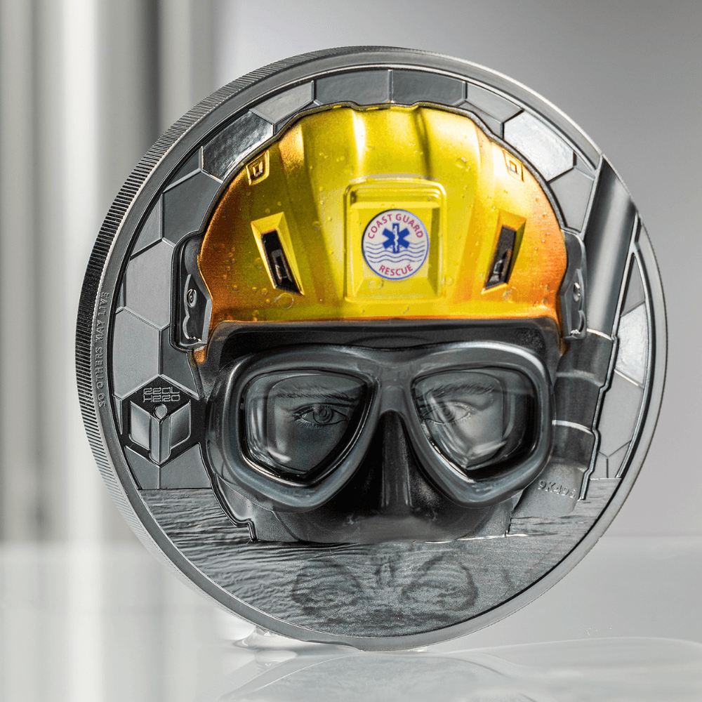 COAST GUARD Real Heroes 1 Kg Kilo Silver Coin $100 Cook Islands 2023 - PARTHAVA COIN