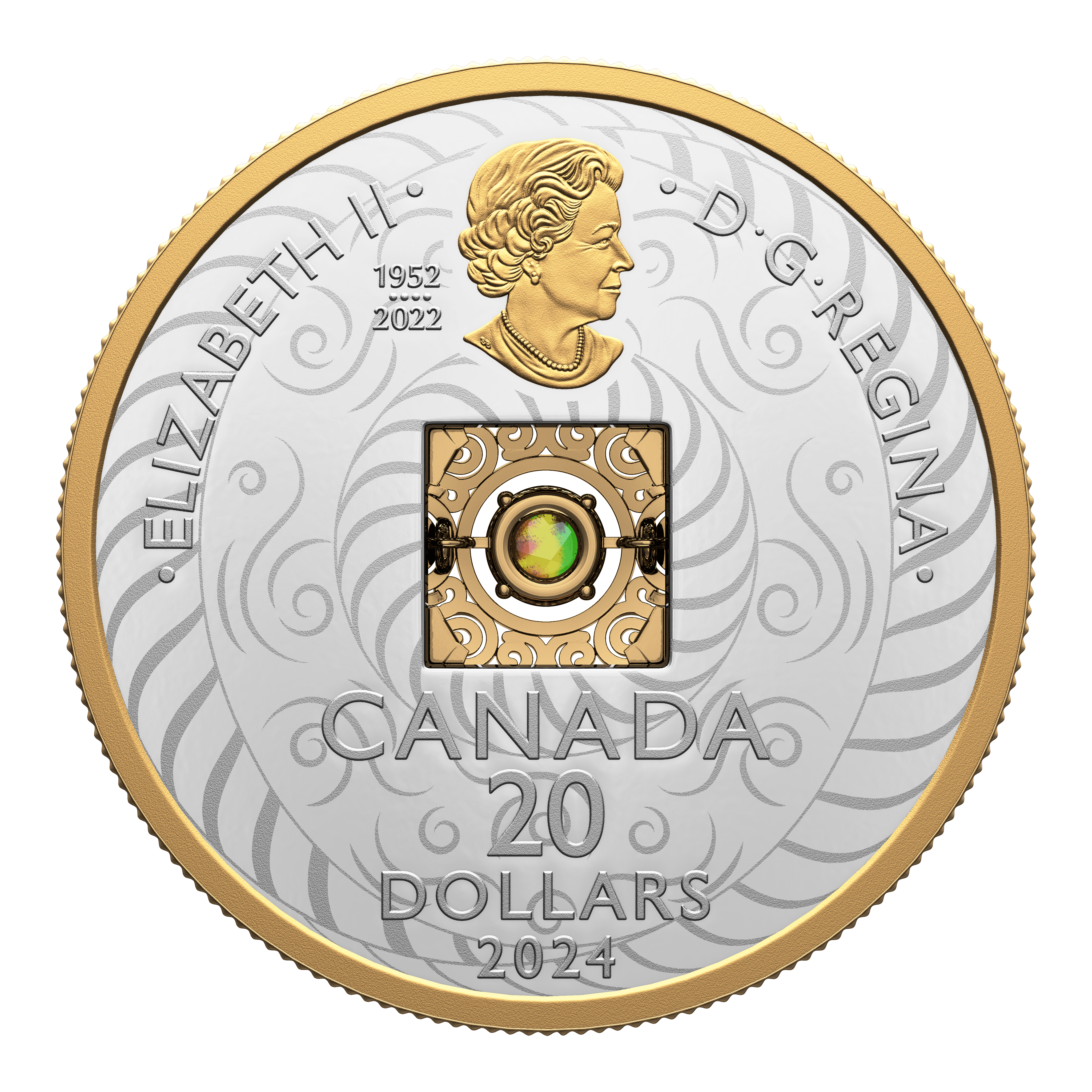 DANCING AMMOLITE AIR Elements of Nature Silver Coin $20 Canada 2024 - PARTHAVA COIN