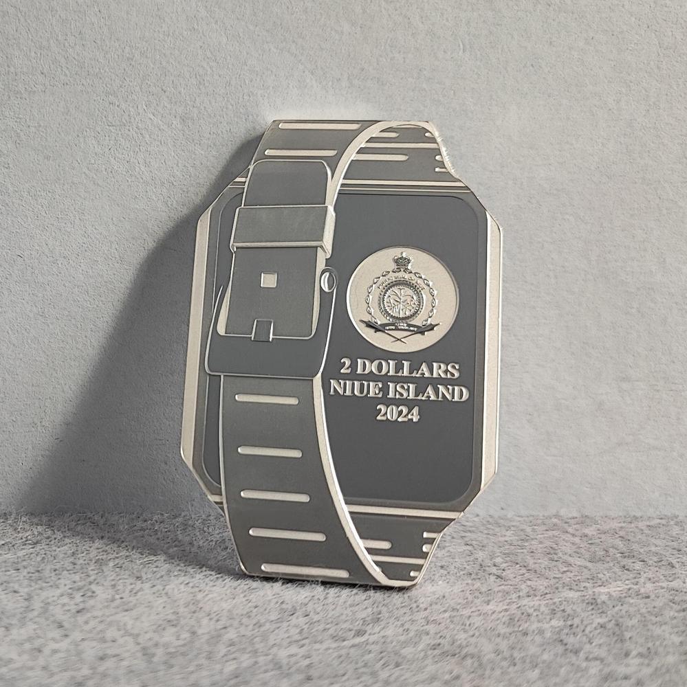 DATABANK WATCH TechStalgic 2 Oz Silver Coin $2 Niue 2024 - PARTHAVA COIN