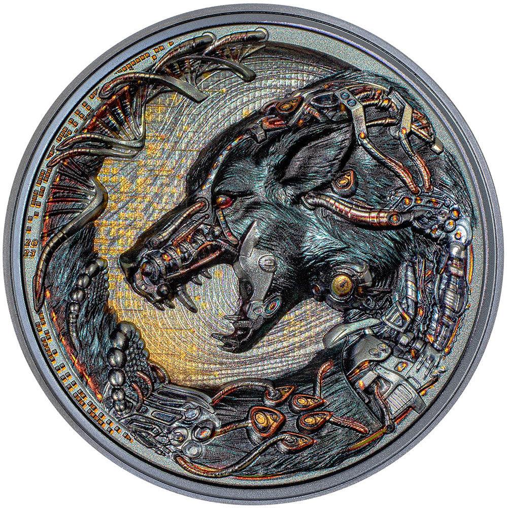DOG Cyborg Revolution 3 Oz Silver Coin $20 Palau 2023 - PARTHAVA COIN