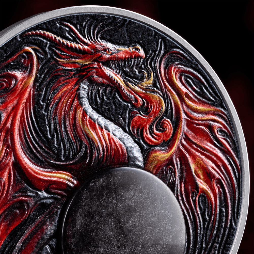 DRAGON Chronicles of Fire 2 Oz Silver Coin 10 Cedis Ghana 2024 - PARTHAVA COIN