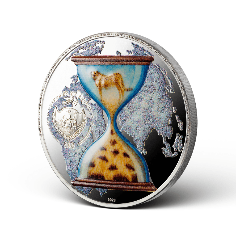 Endangered Animals ASIATIC CHEETAH 3 Oz Silver Coin $20 Palau 2023- NGC Graded PF 69 & PF 70 Ultra Cameo - PARTHAVA COIN