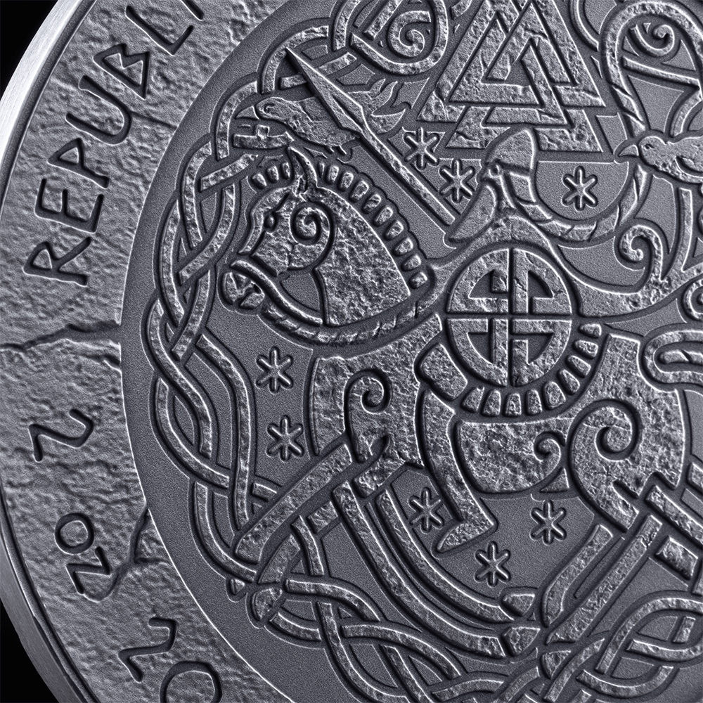 ERIK THE RED Way to Valhalla 2 Oz Silver Coin 2000 Francs Cameroon 2024 - PARTHAVA COIN