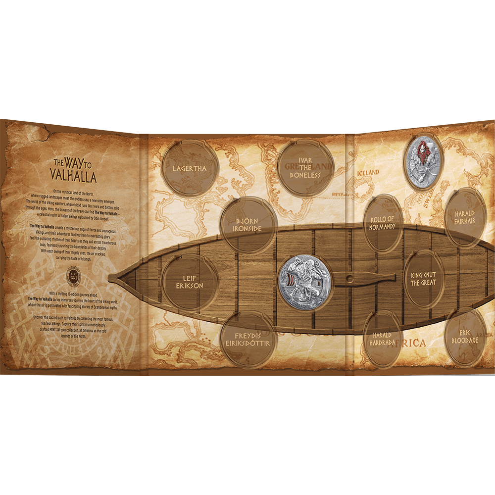 ERIK THE RED Way to Valhalla 2 Oz Silver Coin 2000 Francs Cameroon 2024 - PARTHAVA COIN