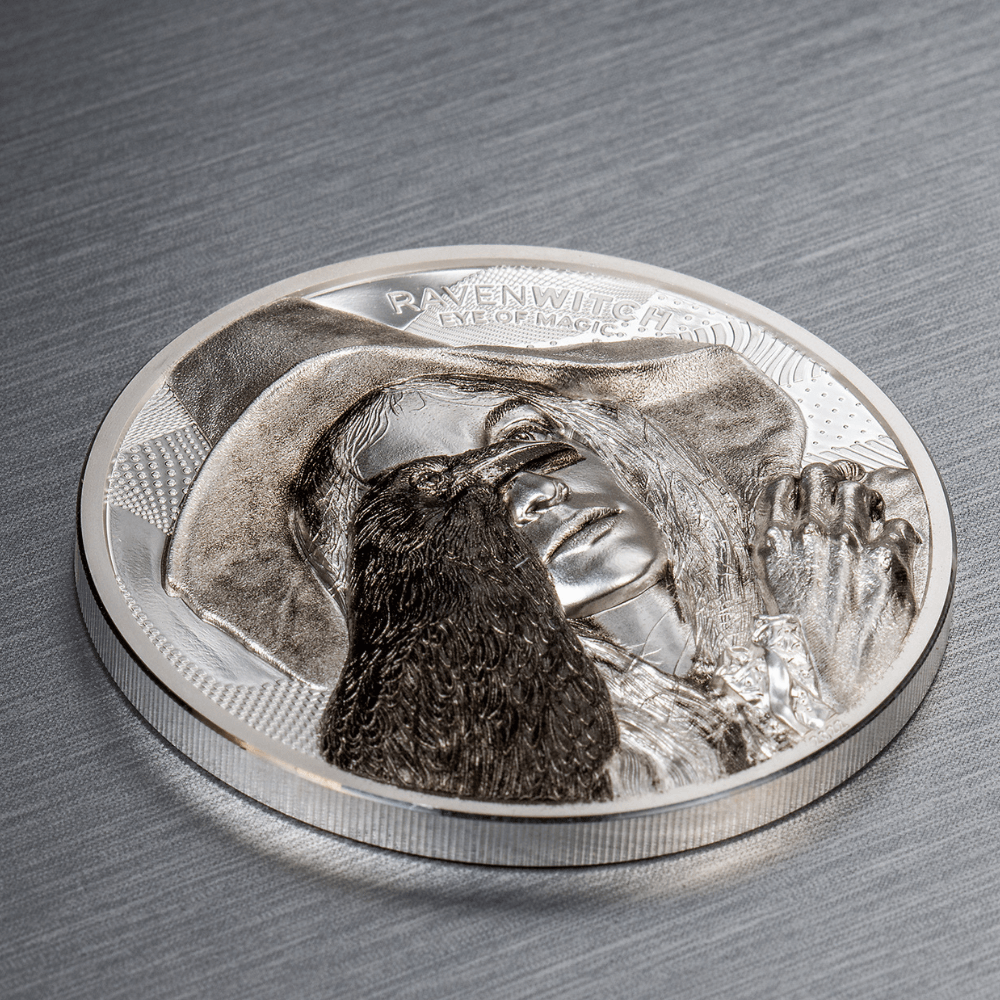 Eye of Magic RAVEN WITCH 2 Oz Silver Coin $10 Cook Islands 2022-NGC Graded PF 70 Ultra Cameo - PARTHAVA COIN