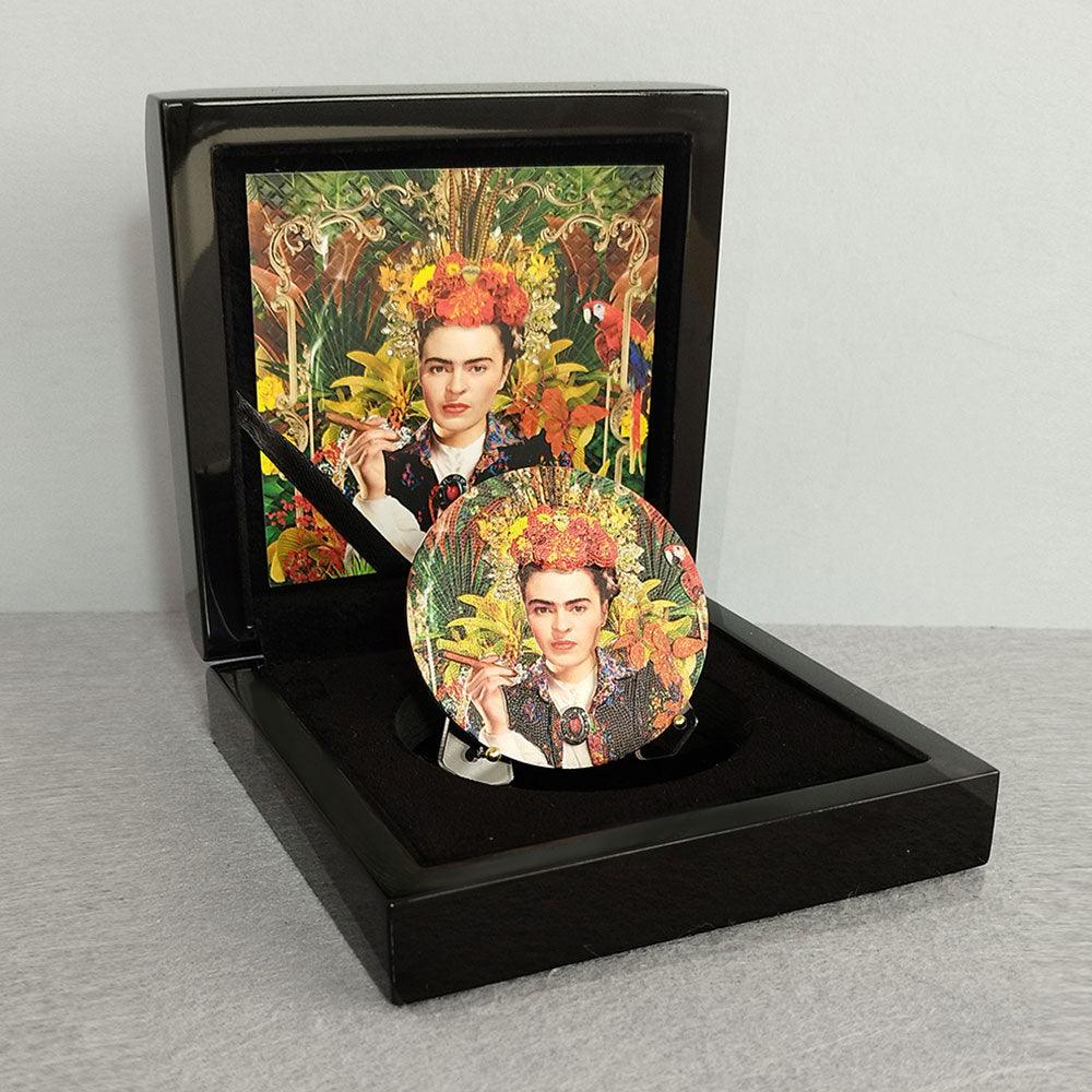 FRIDA KAHLO LA MARAVILLA Great Micromosaic Passion II 3 Oz Silver Coin $20 Palau 2023 - PARTHAVA COIN