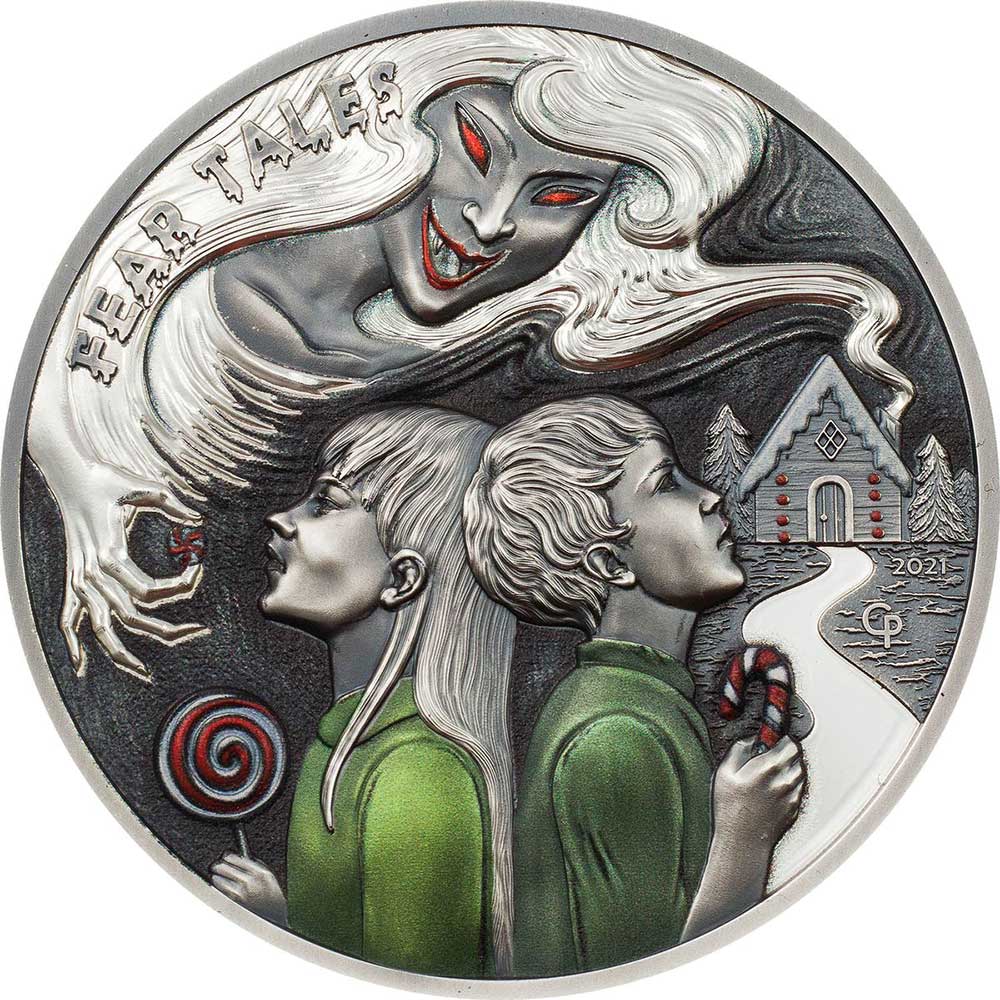 HANSEL AND GRETEL Fear Tales 2 Oz Silver Coin $10 Palau 2021